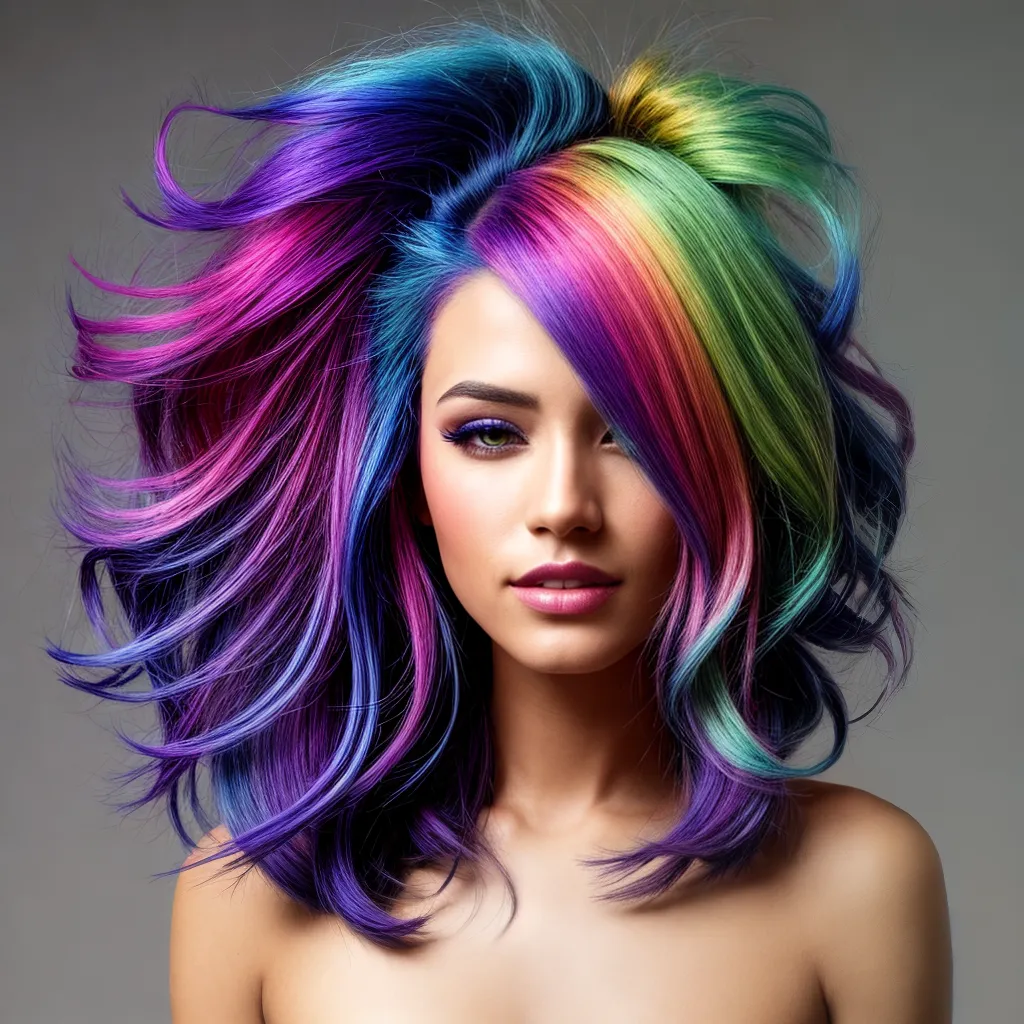 cabelo colorido arco iris