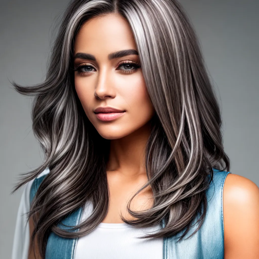 cabelo prateado destaques brilho