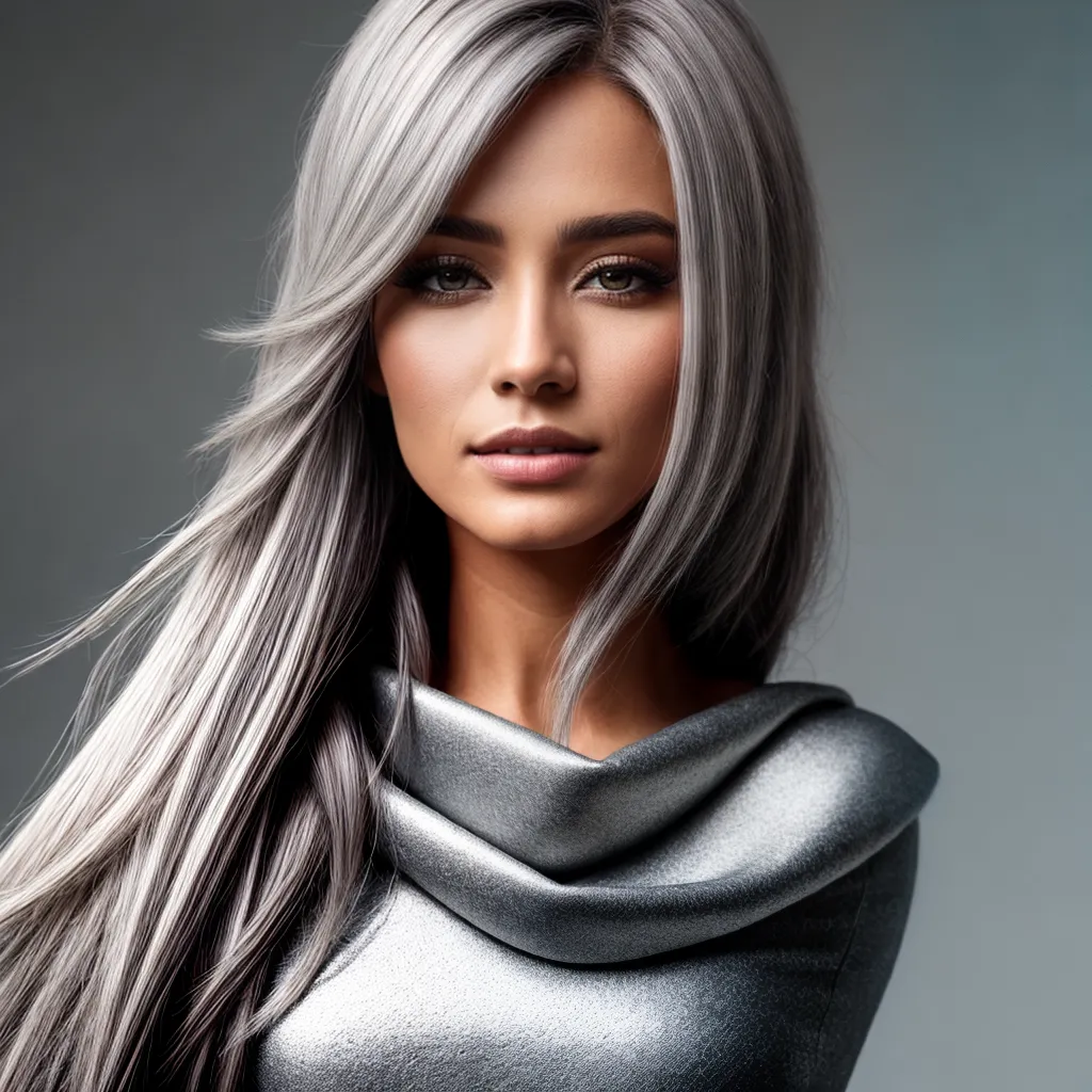 cabelo prateado destaque mulher