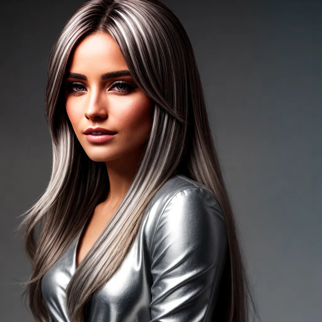 mulher cabelo prateado elegancia