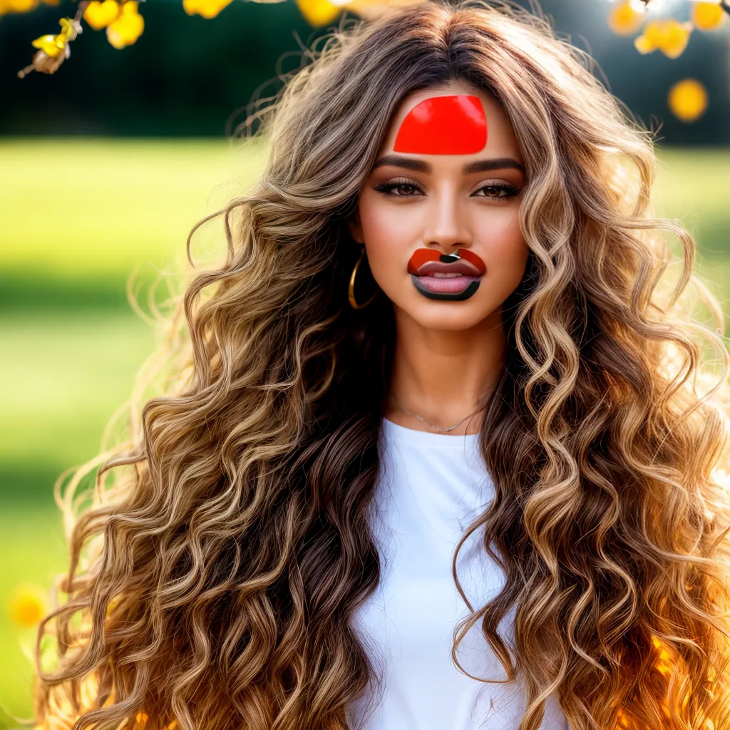 mulher cabelo fluindo destaques citrino mulher cabelo fluindo destaques citrino