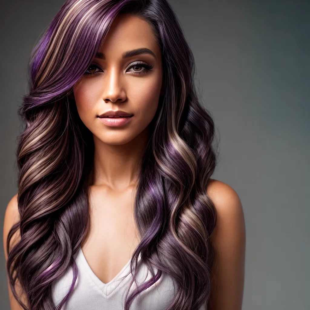 cabelo ondas soltas destaques ametista cabelo ondas soltas destaques ametista