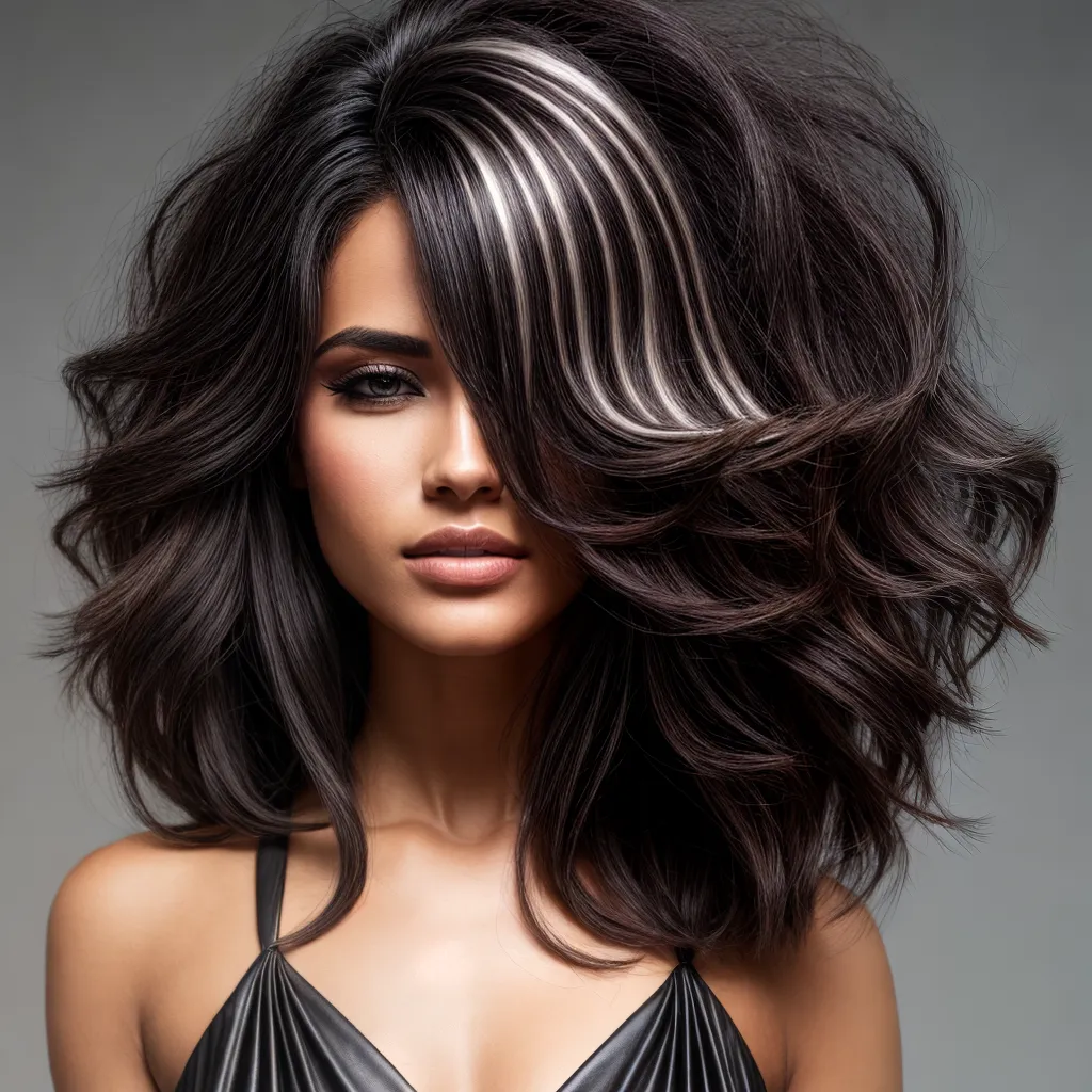 cabelo mulher mechas hematite