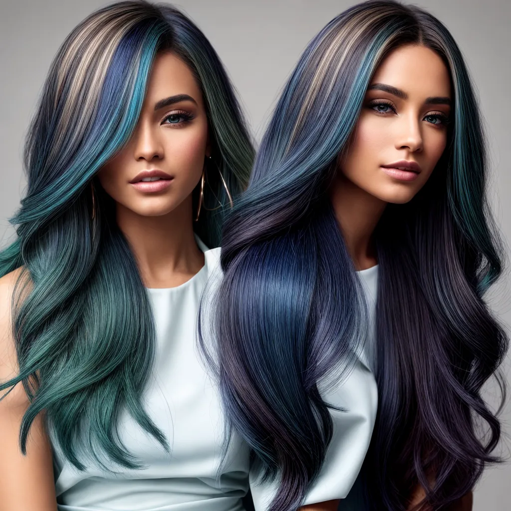 cabelo azurite destaques mesclado
