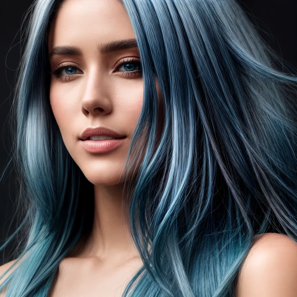 cabelo azul destaque mulher