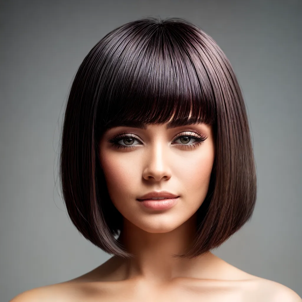 corte bob moderno franja suave