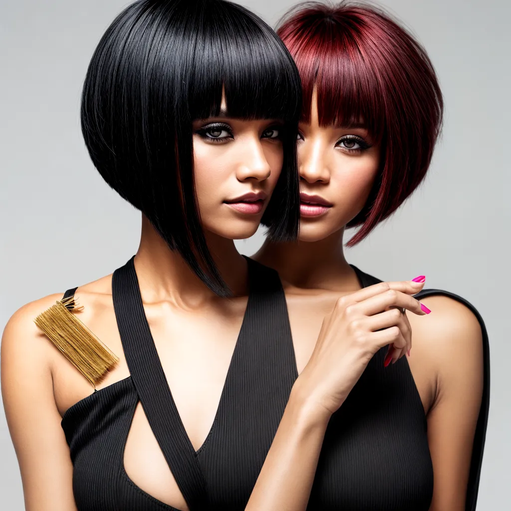 corte cabelo franja reta bob moderno