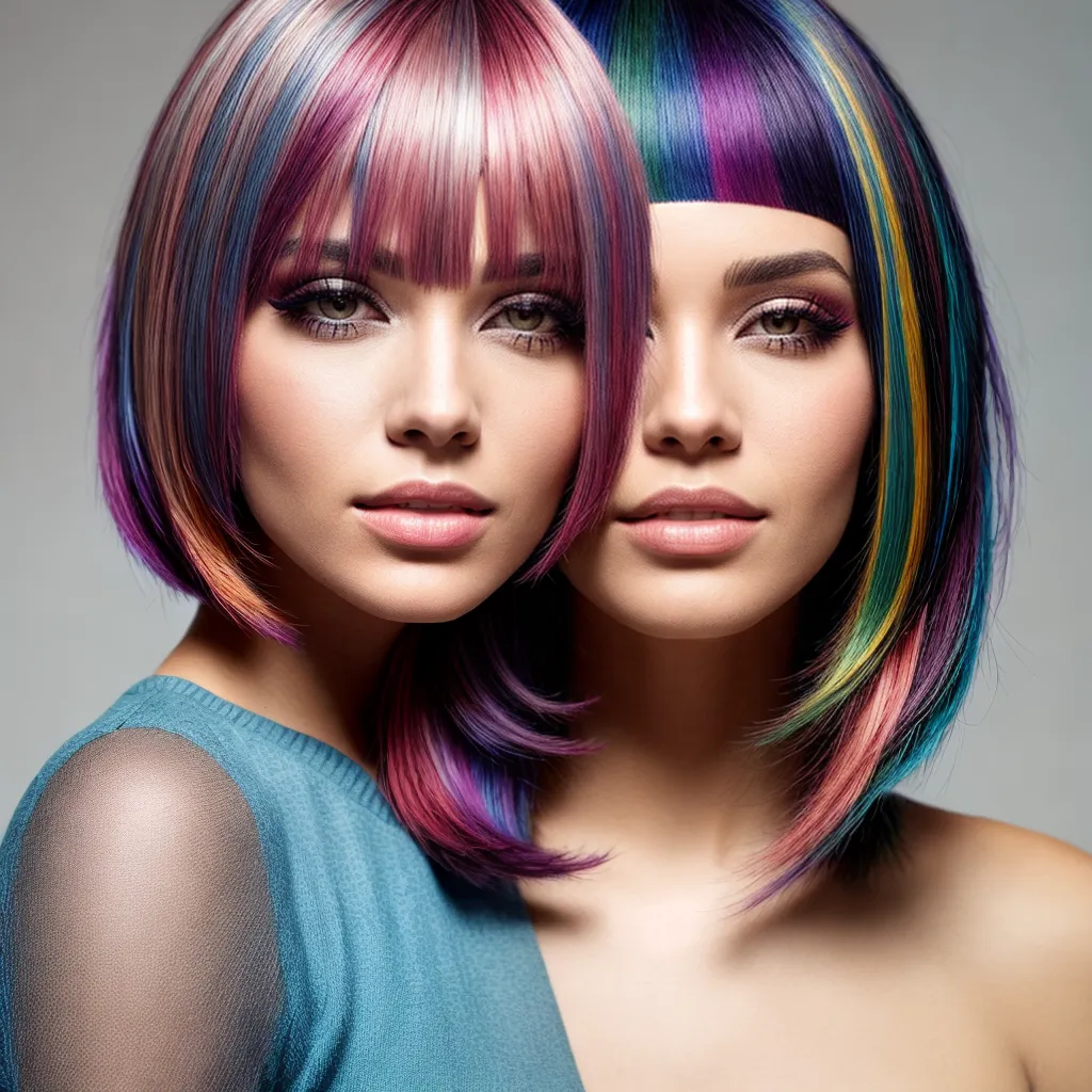 mulher cabelo colorido penteados tendencia