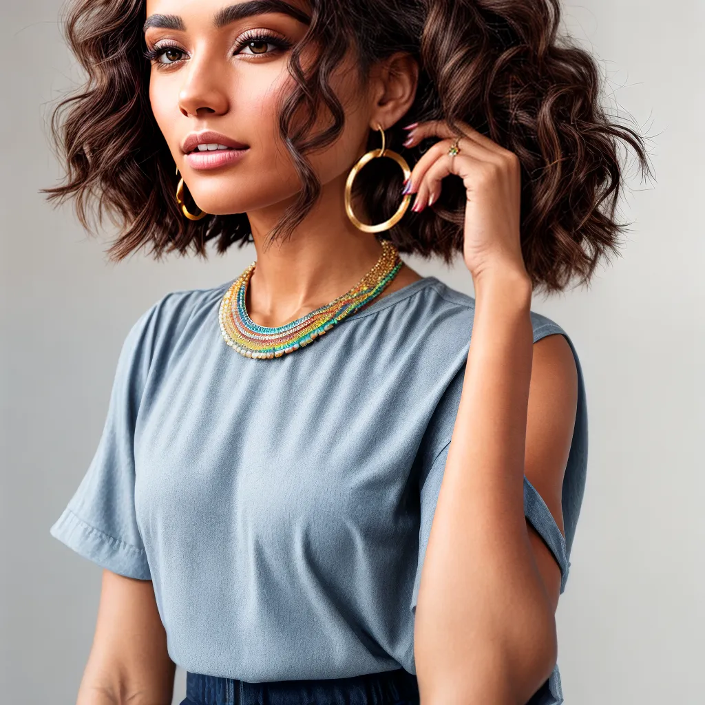 cabelo ondulado acessorios dourados