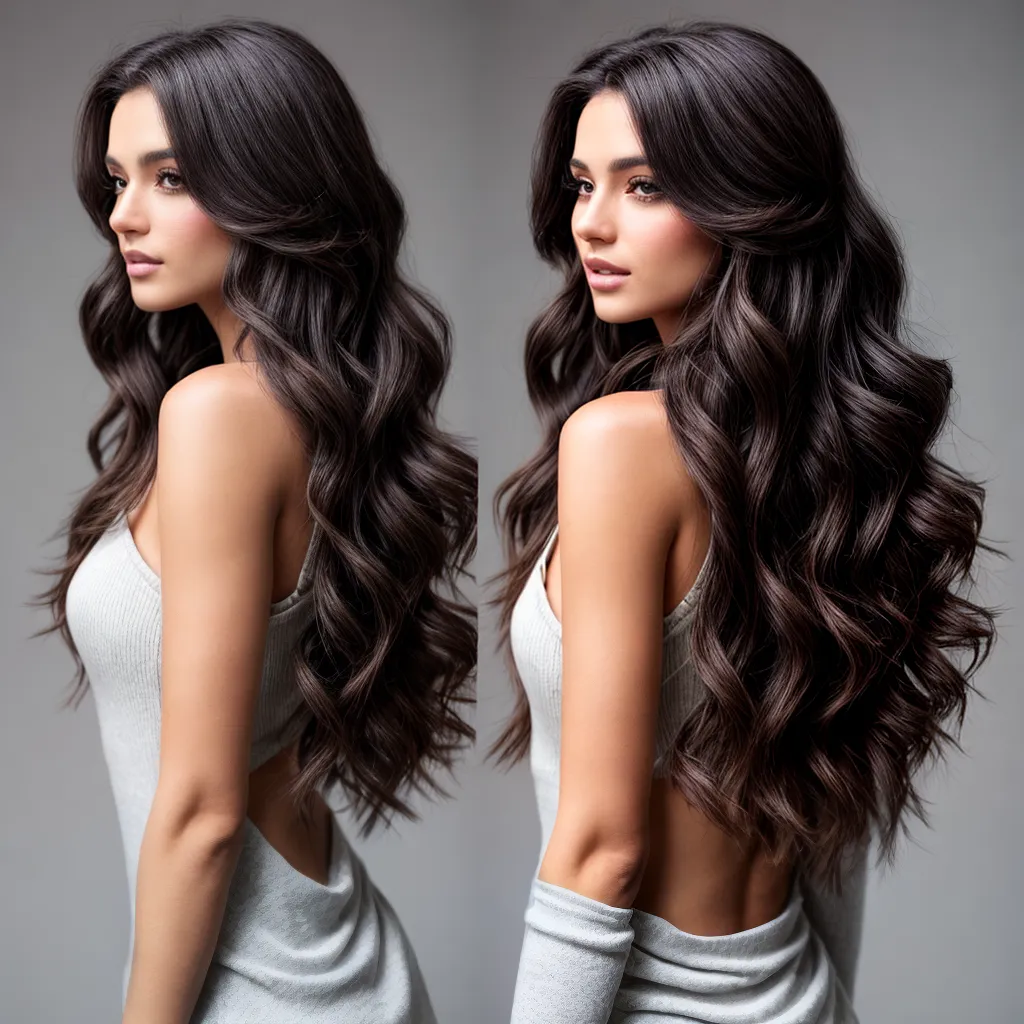 cabelo ondulado longo elegante cabelo ondulado longo elegante