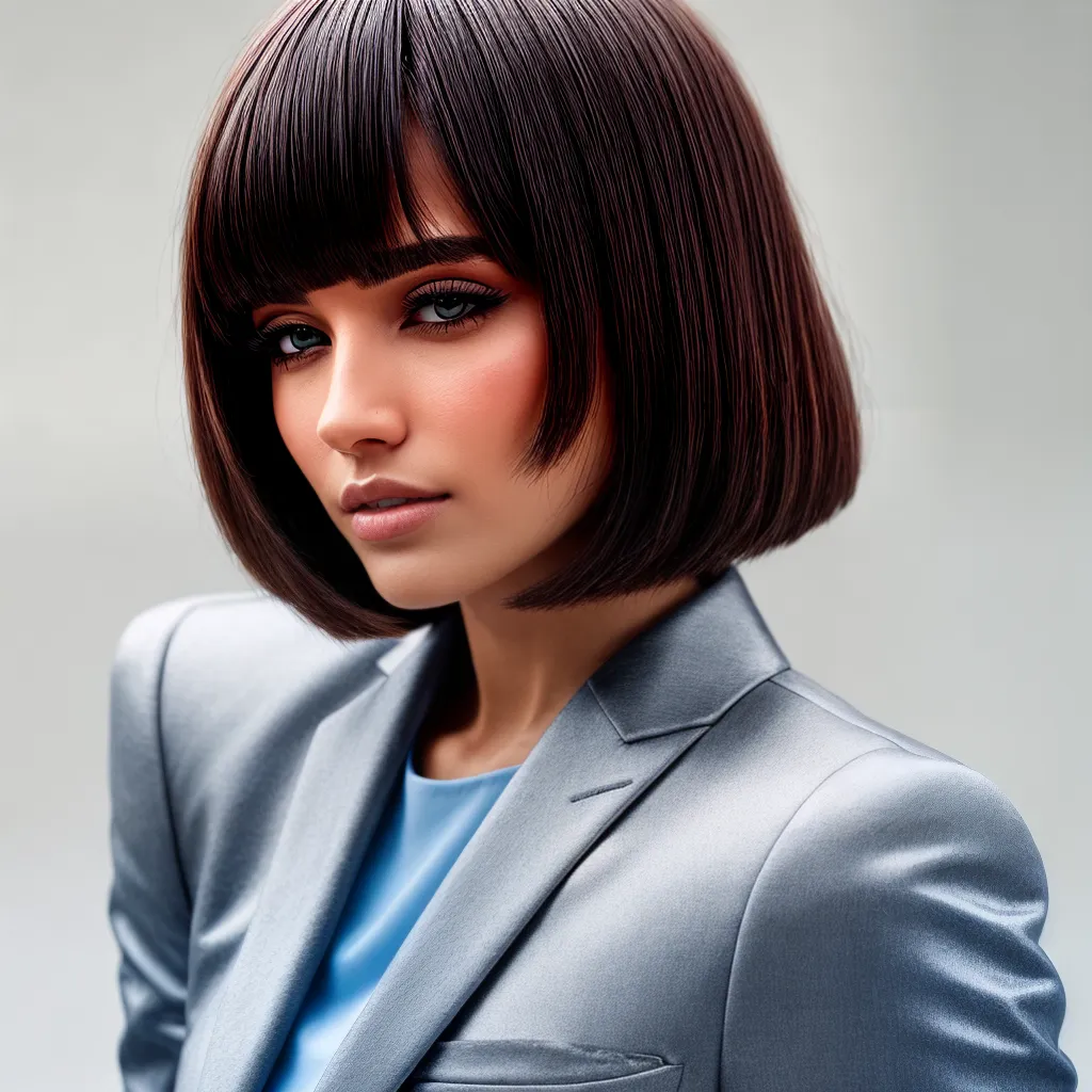 mulher corte bob chique elegante