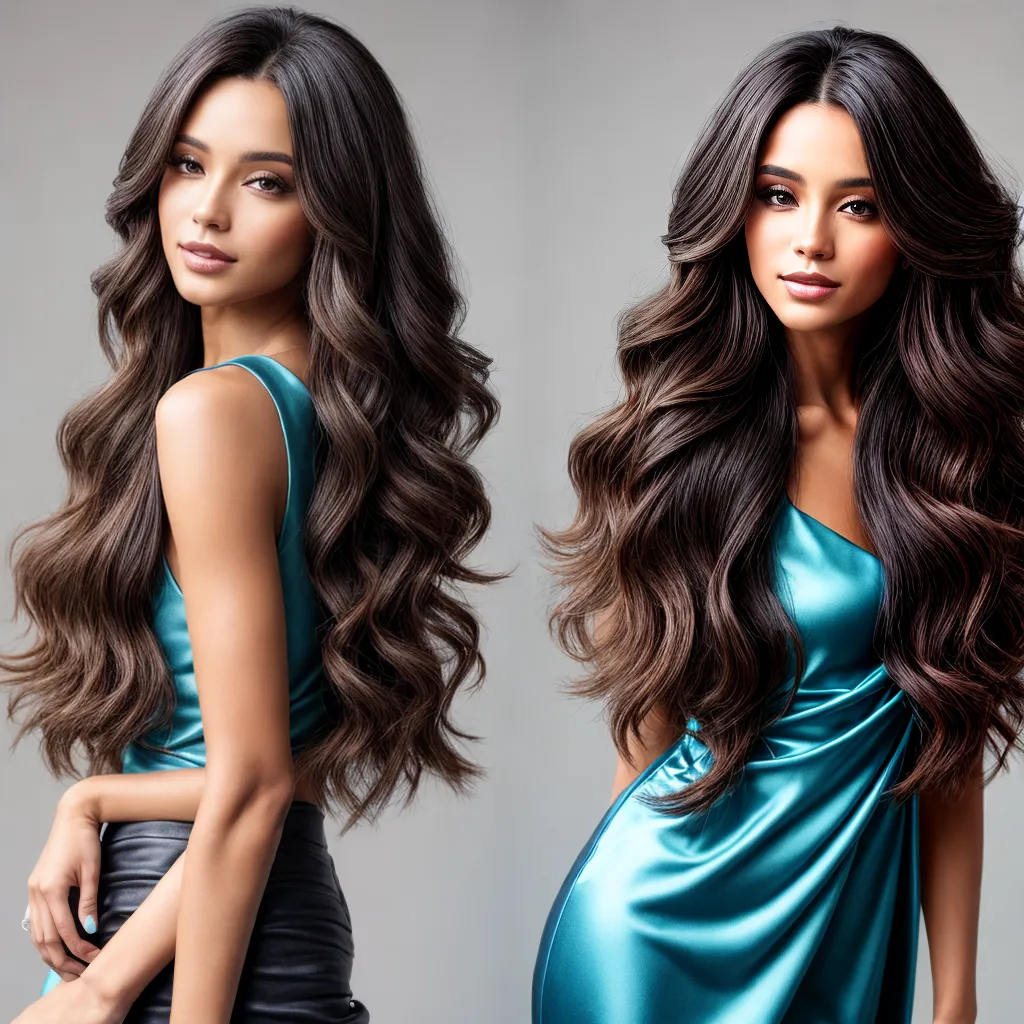 mulher cabelo longo brilho elegancia