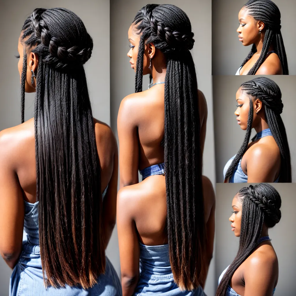 mulher cabelo longo trancas intrincadas