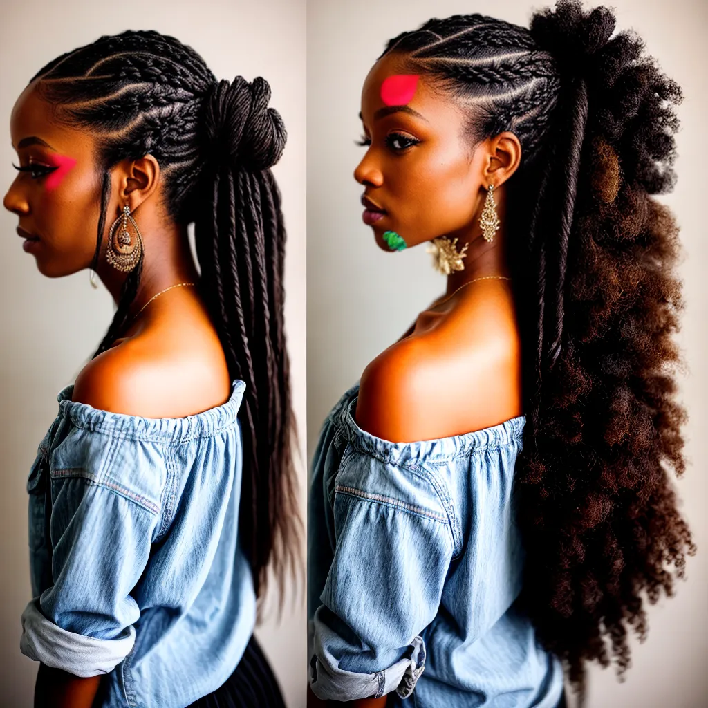 mulher cabelo trancas intrincadas
