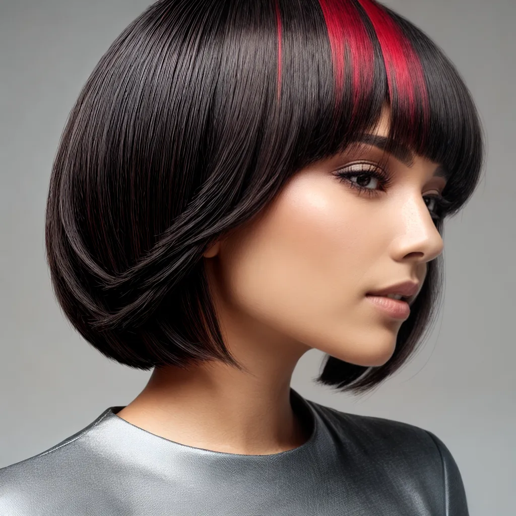 cabelo bob presilhas coloridas