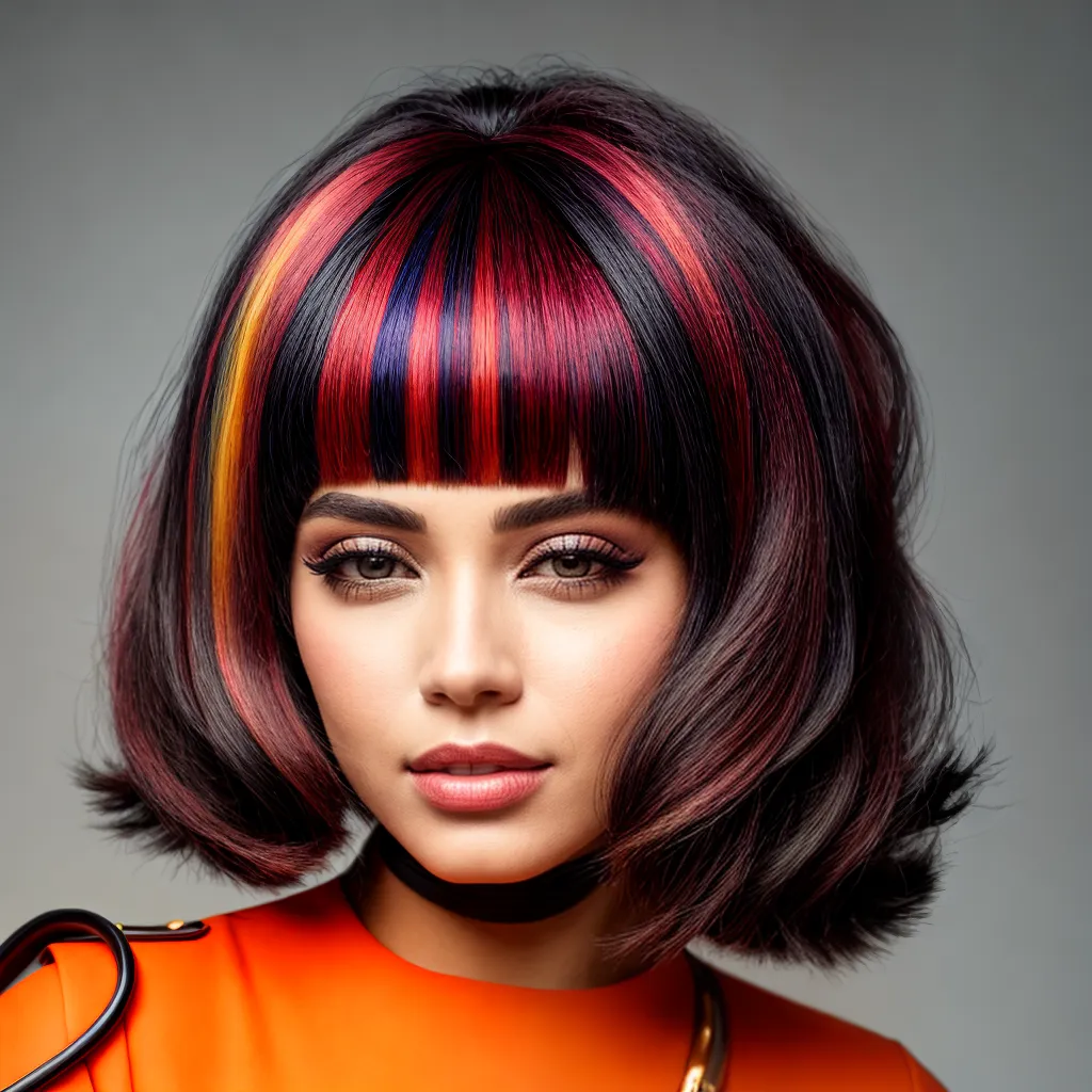 cabelo bob presilhas coloridas 1