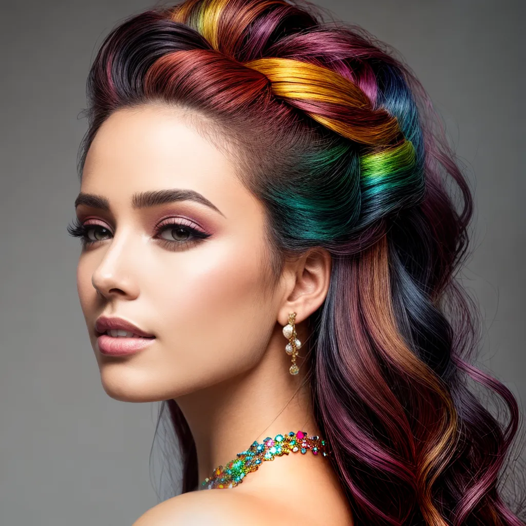 cabelo estiloso mulher presilhas coloridas