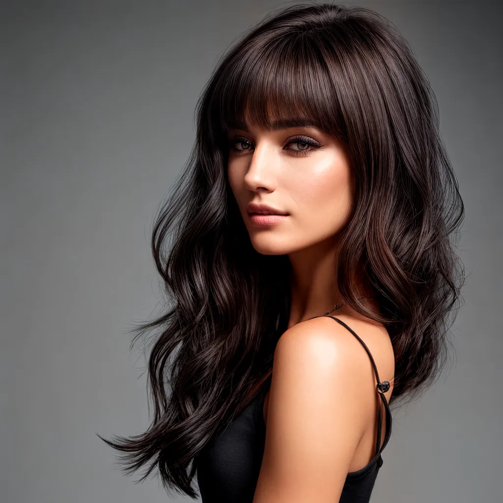 mulher cabelo ondulado franja misterio mulher cabelo ondulado franja misterio
