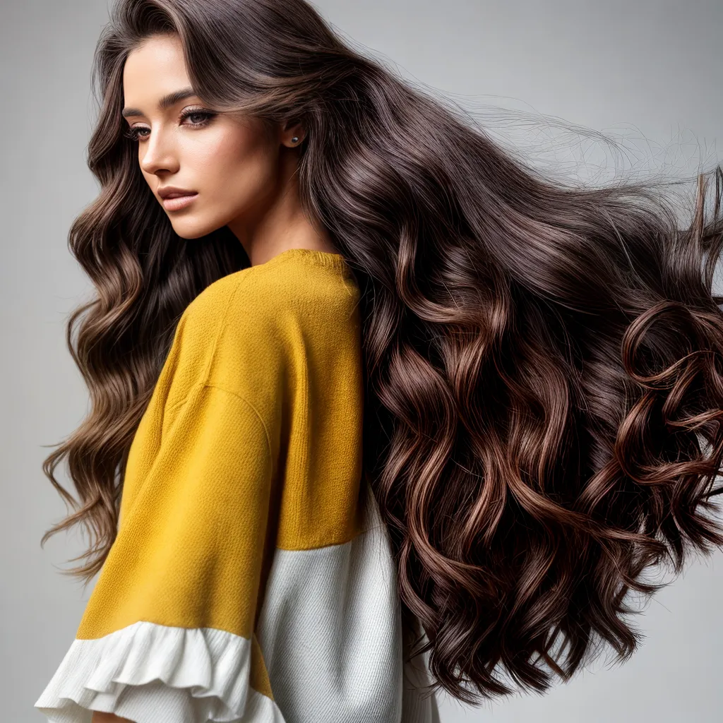 mulher cabelo balayage ondas