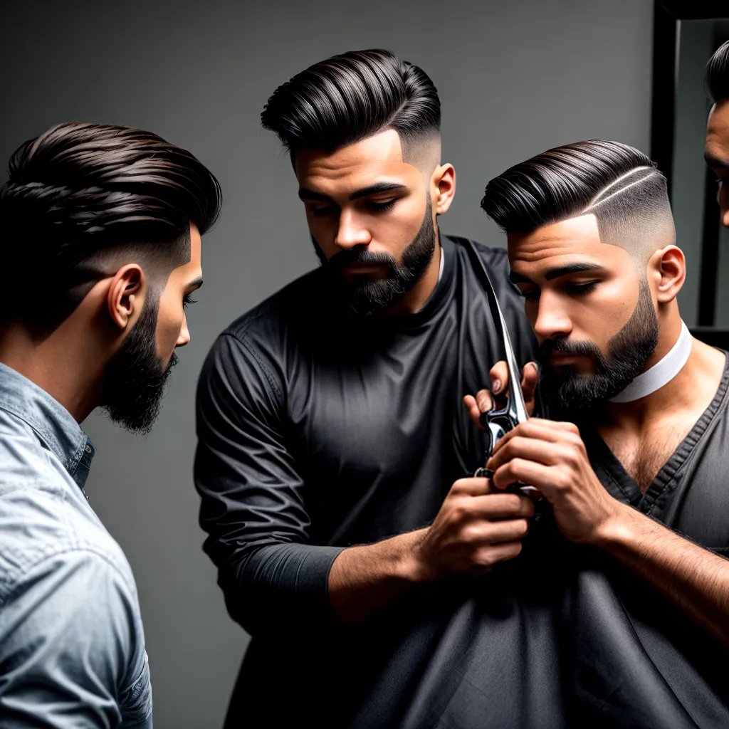 barbeiro corte preciso reflexo ferramentas