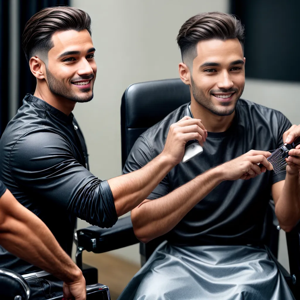 corte cabelo fino barbeiro satisfeito corte cabelo fino barbeiro satisfeito