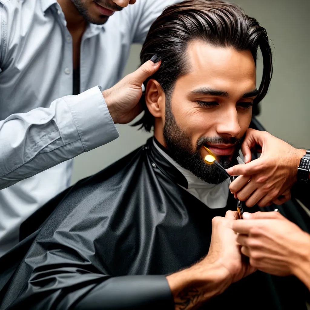 corte cabelo homem sorrindo estiloso corte cabelo homem sorrindo estiloso