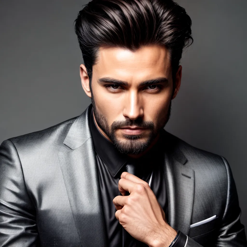 homem estiloso cabelo penteado suit homem estiloso cabelo penteado suit