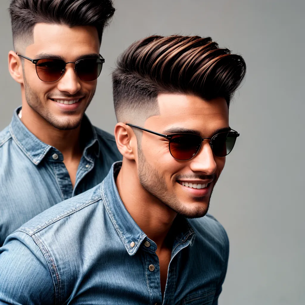 corte masculino moderno sorriso confiante