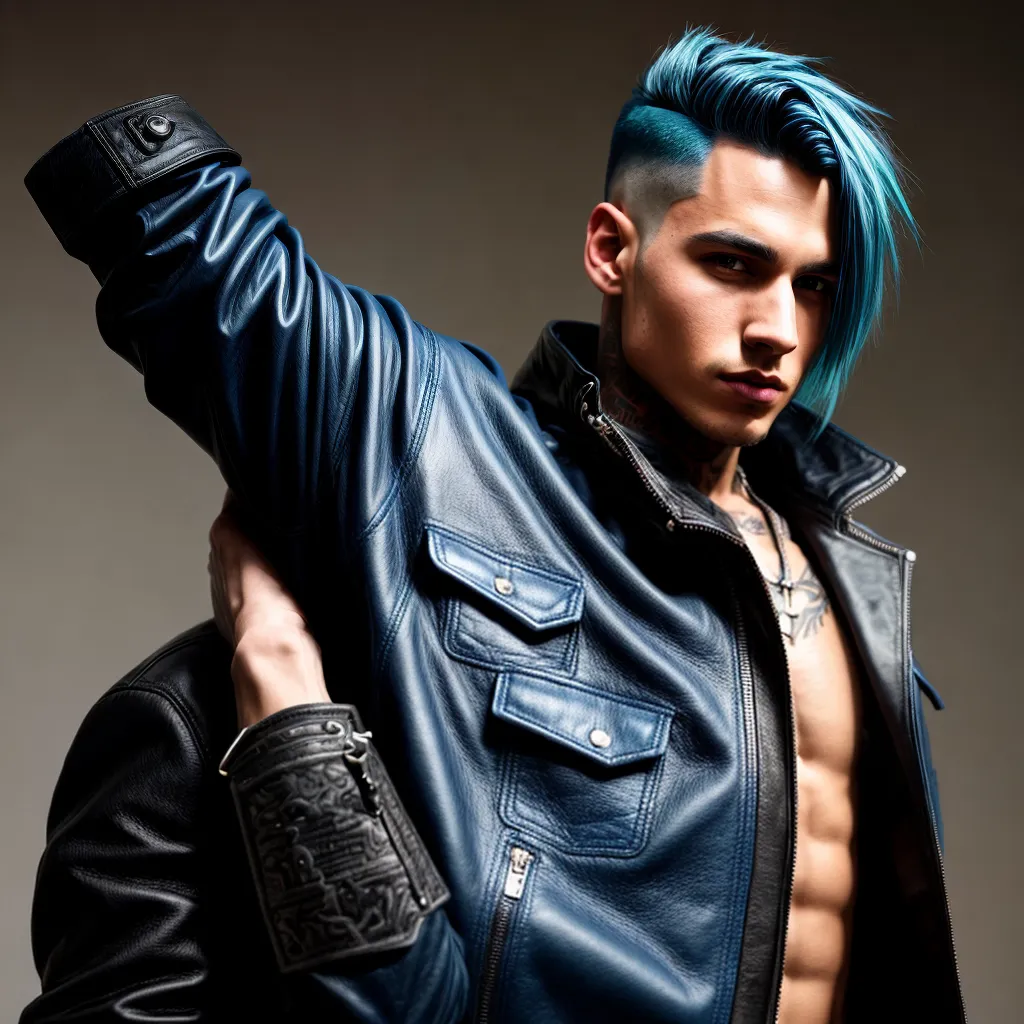homem cabelo azul estilo tatuagens homem cabelo azul estilo tatuagens