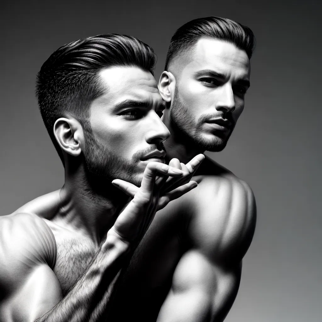 corte cabelo preto branco estiloso