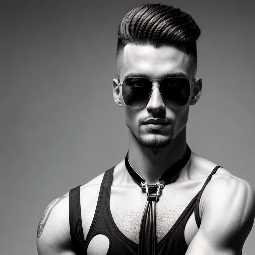corte masculino preto branco estiloso