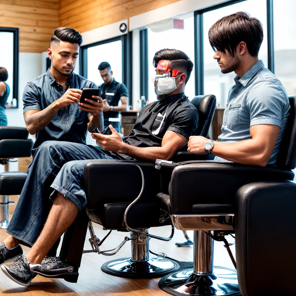 barbeiro cliente corte tendencia celular barbeiro cliente corte tendencia celular