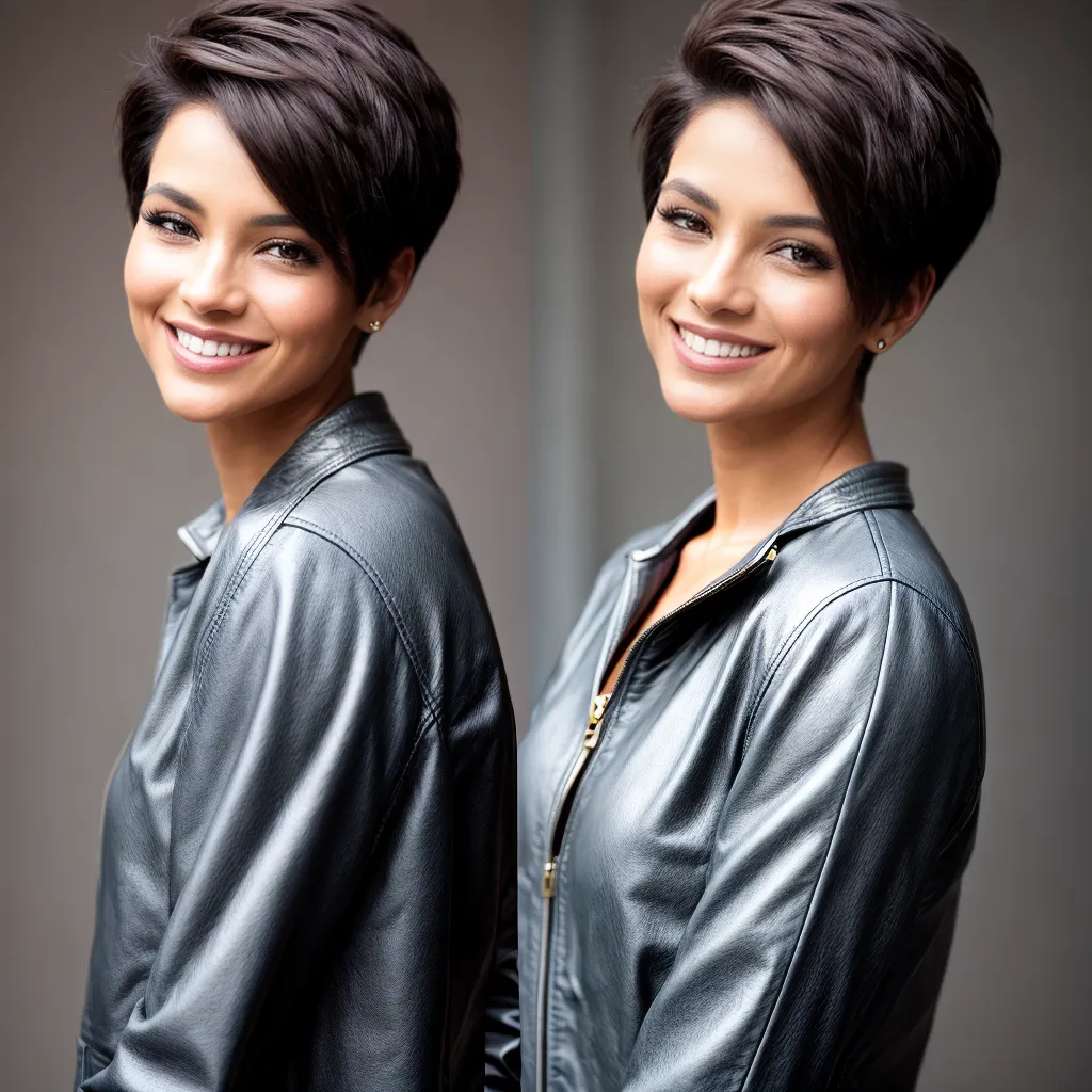 mulher sorriso confiante corte cabelo mulher sorriso confiante corte cabelo
