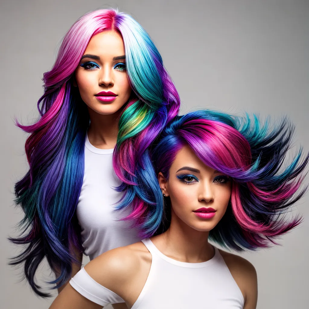 mulher cabelo colorido estilo vibrante mulher cabelo colorido estilo vibrante