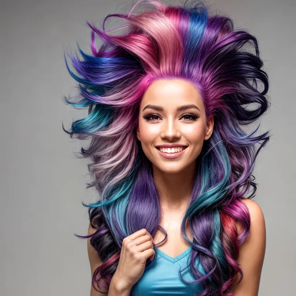 mulher cabelo colorido alegria mulher cabelo colorido alegria