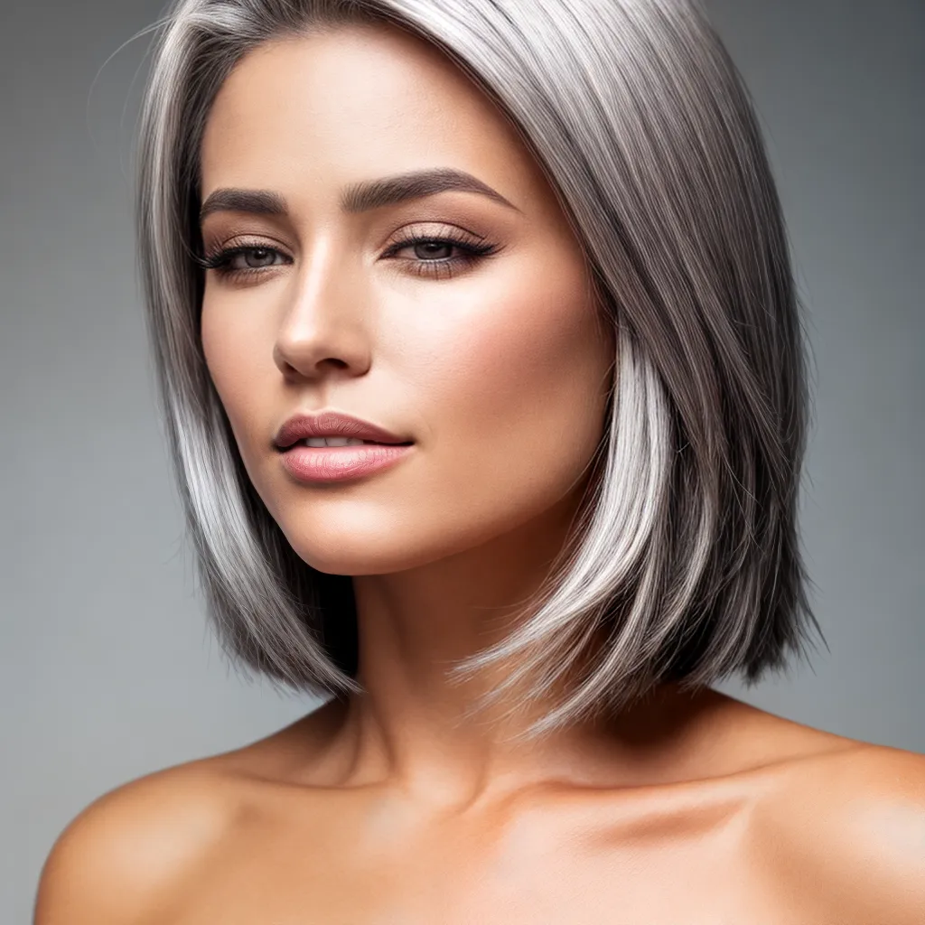 cabelo prateado elegante confiante