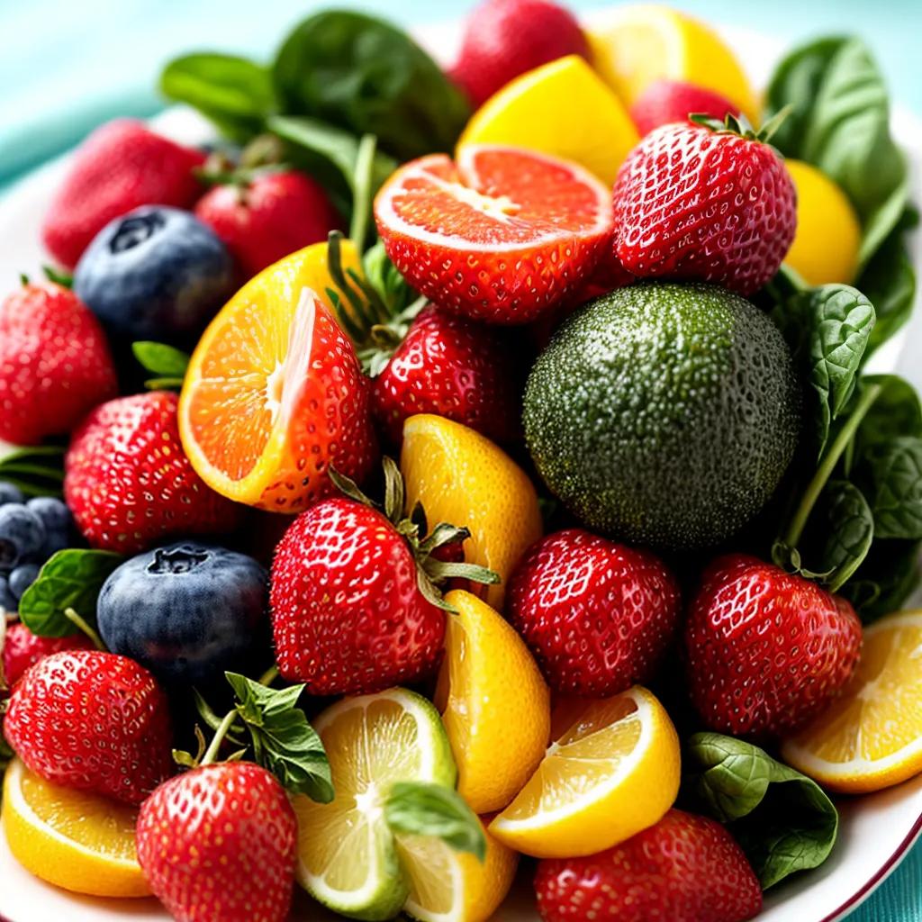 prato colorido frutas vegetais cabelo saudavel