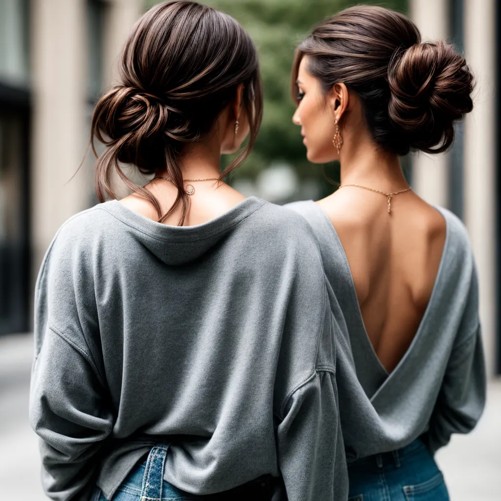 mulher cabelo solto bun despojado mulher cabelo solto bun despojado