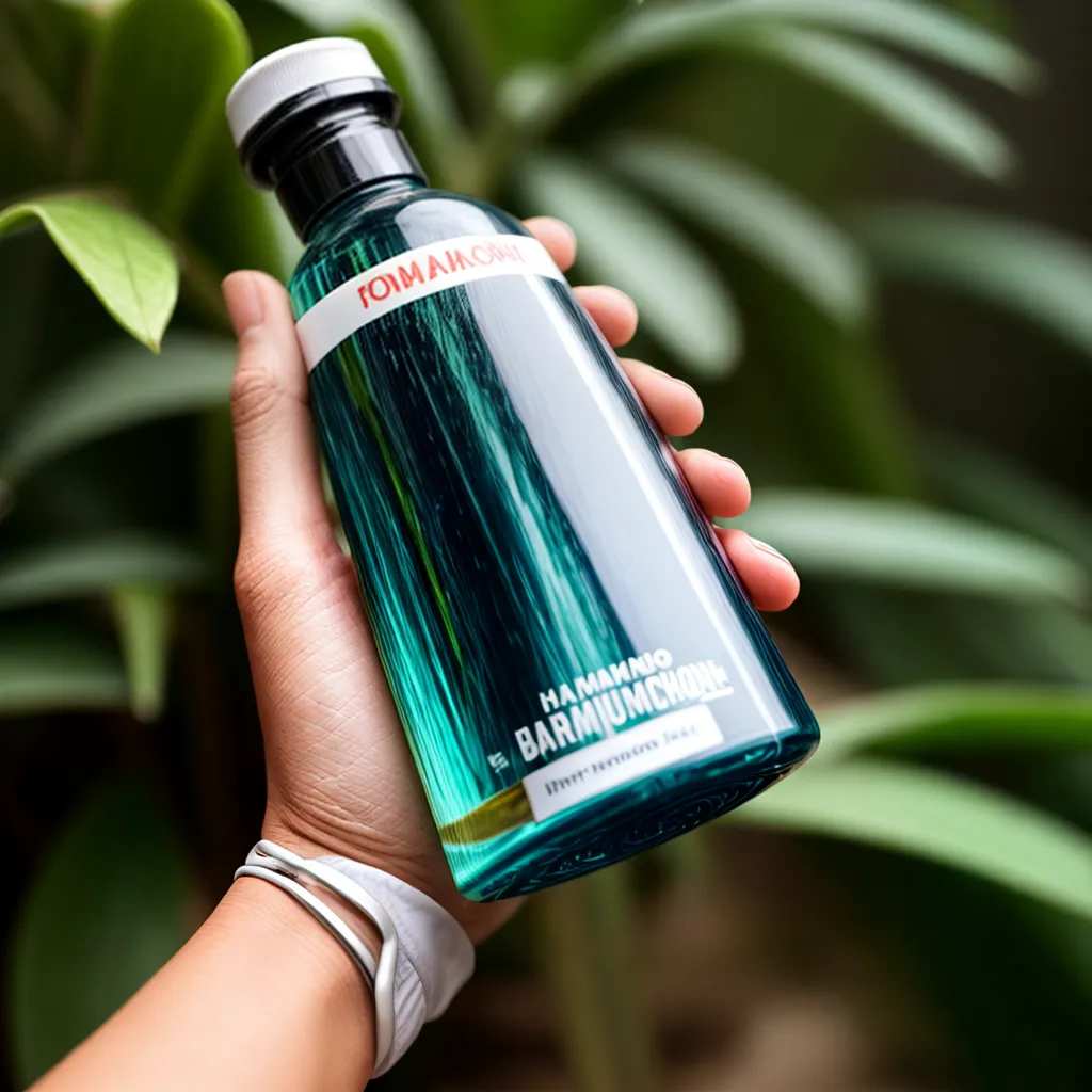 shampoo mao combinacao folhas verdes