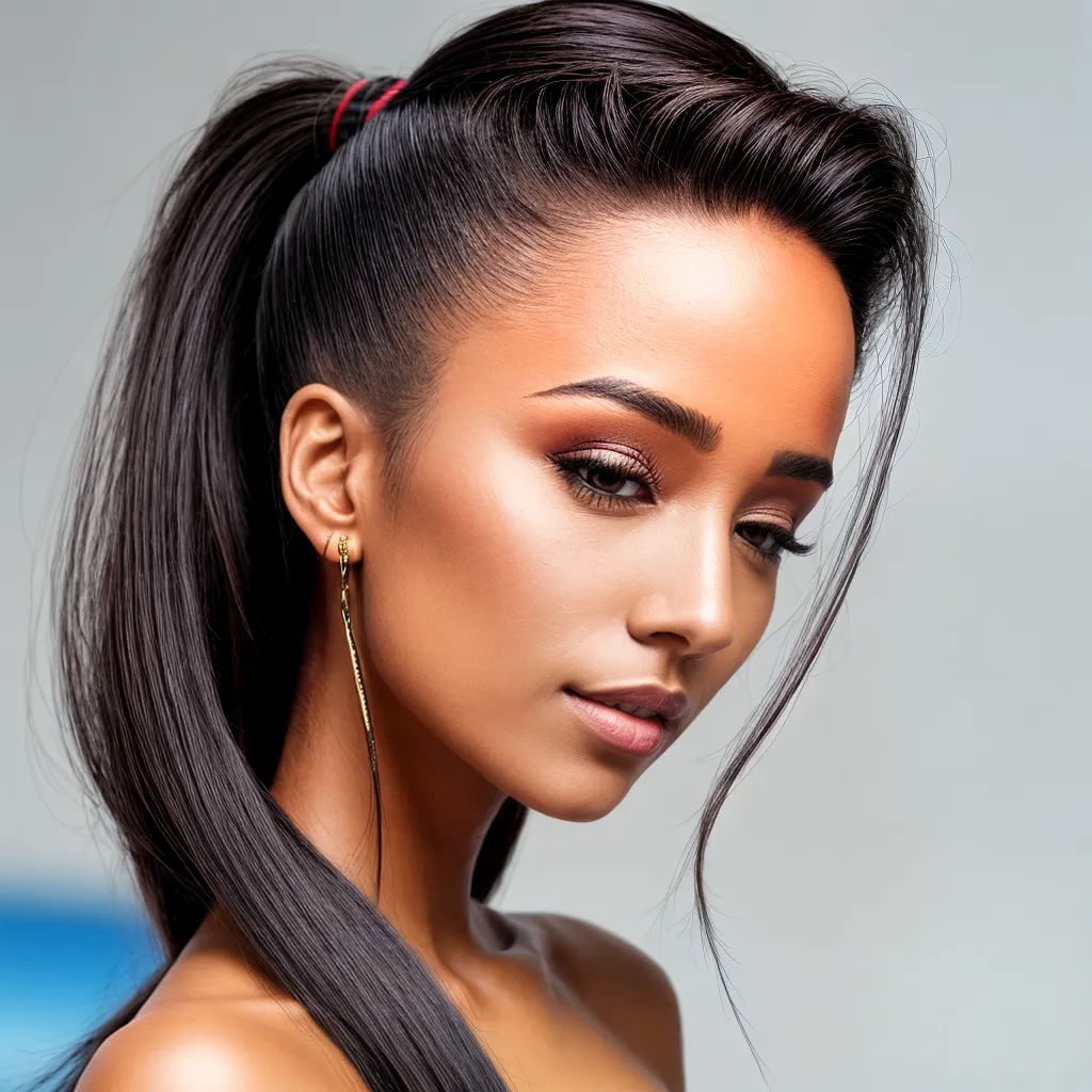 mulher cabelo alto confiante estiloso mulher cabelo alto confiante estiloso