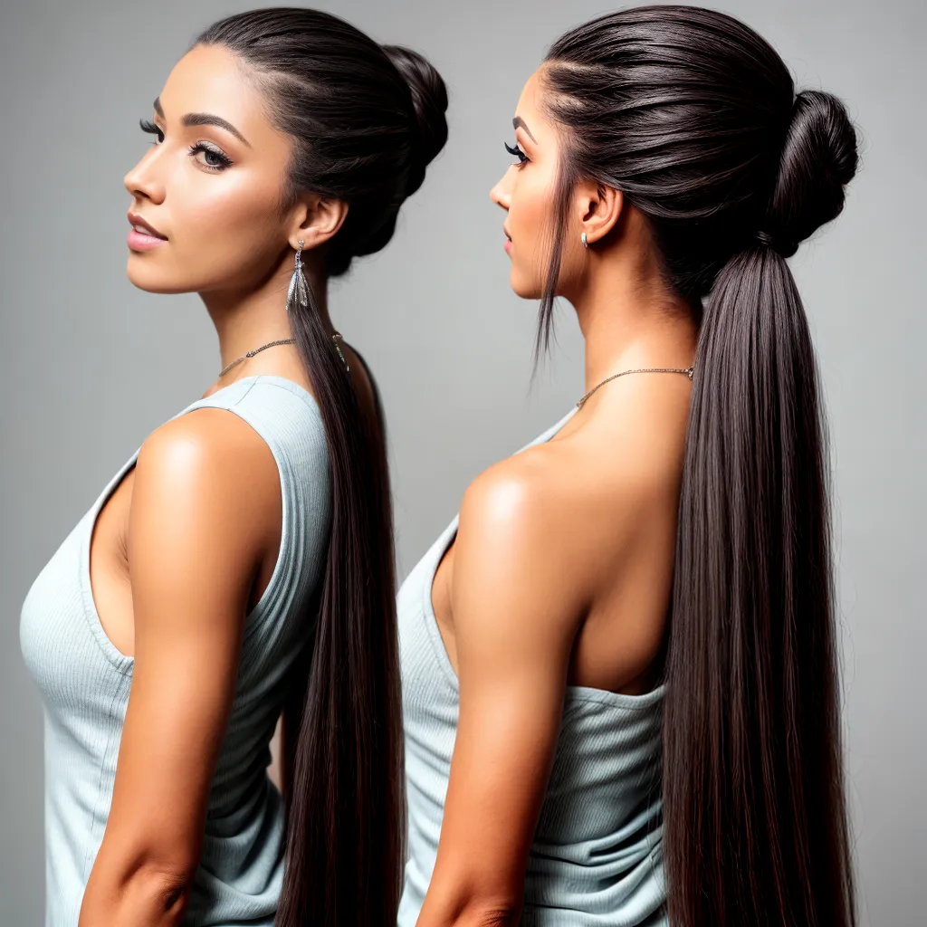 mulher cabelo longo ponytail tranca mulher cabelo longo ponytail tranca