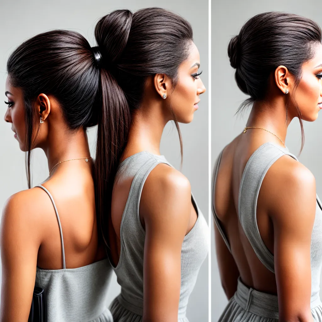penteado elegante mulher cabelo ponytail