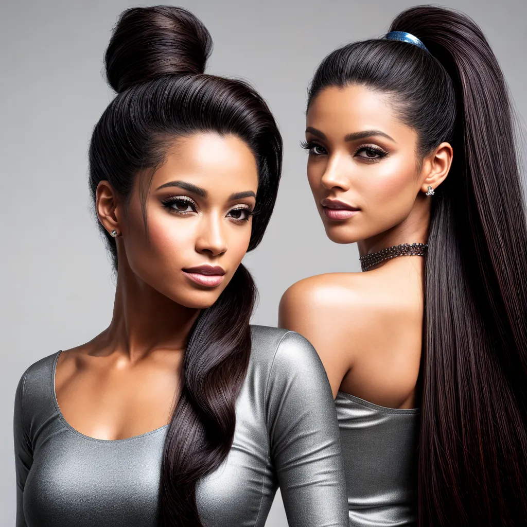 mulher cabelo longo ponytail elegante 5