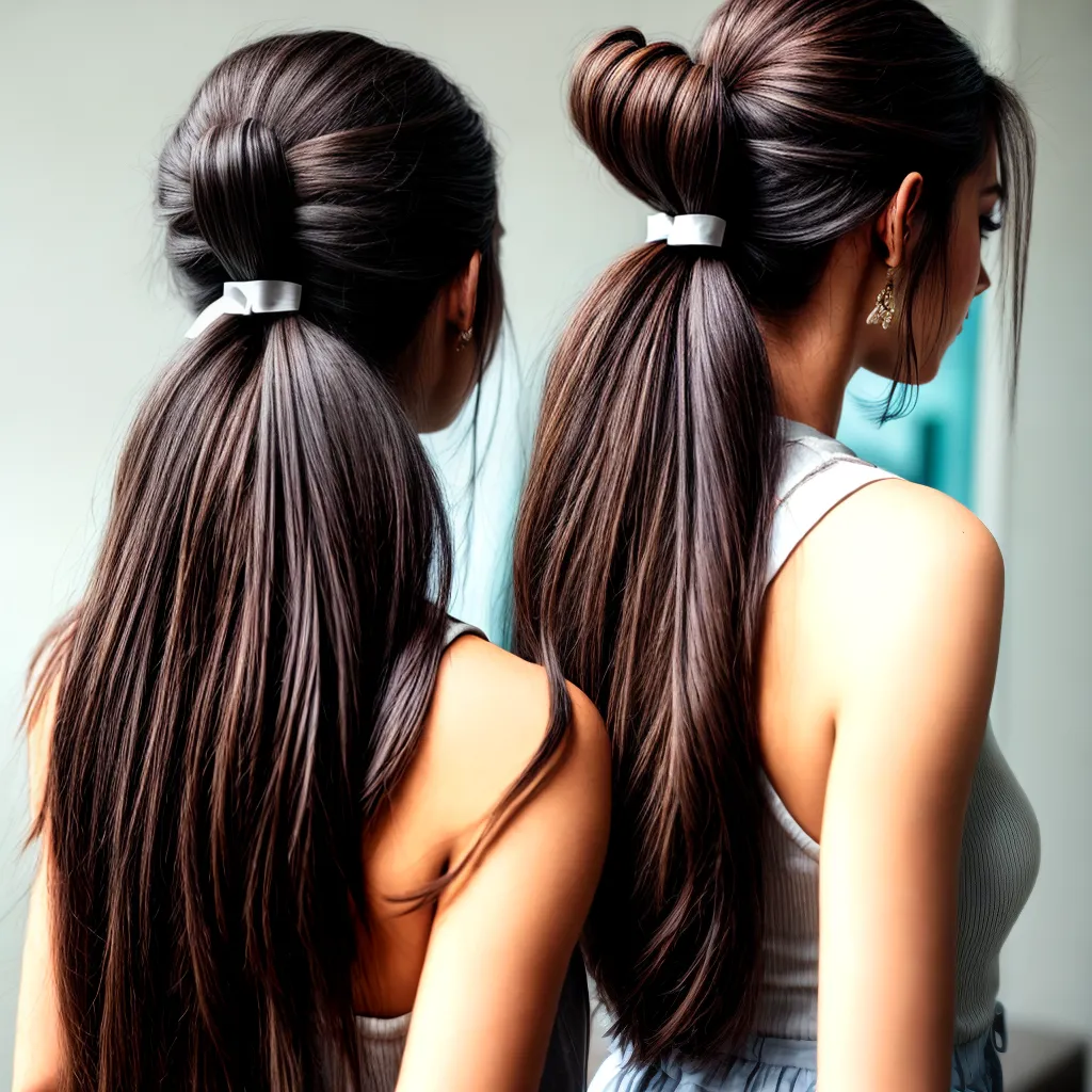 mulher cabelo longo rabo cavalo laco 1