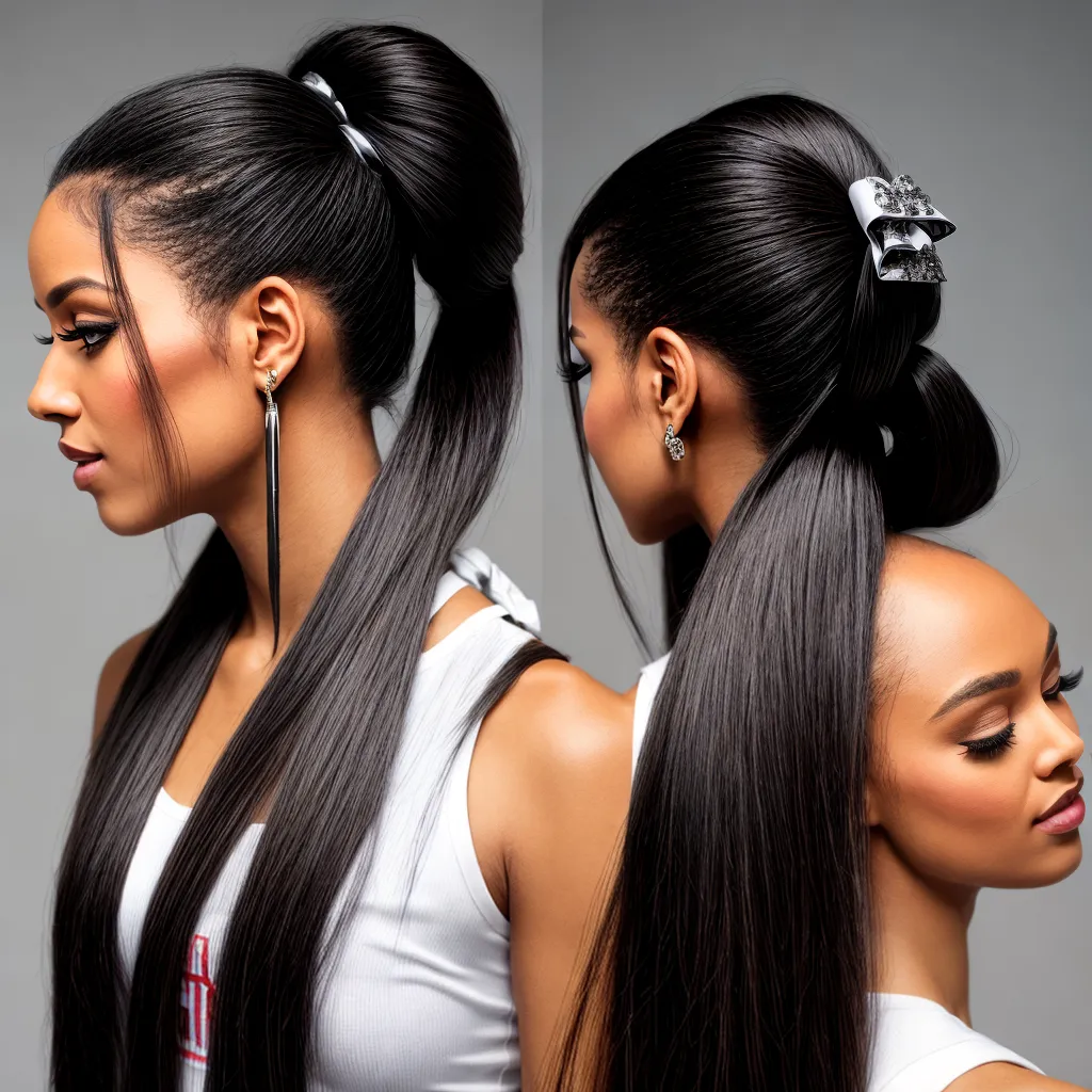 cabelo longo ponytail laco elegante