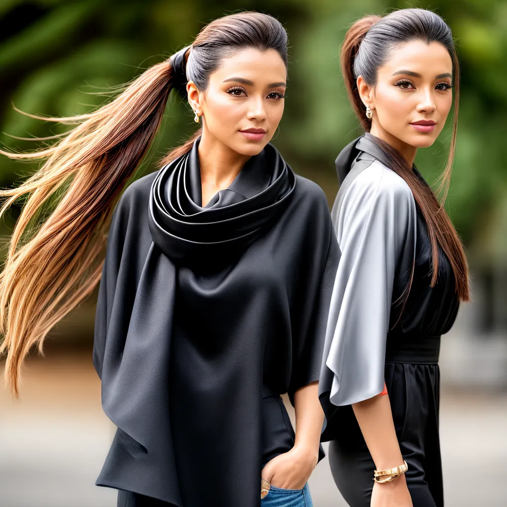 mulher cabelo longo ponytail elegante 7 mulher cabelo longo ponytail elegante 7