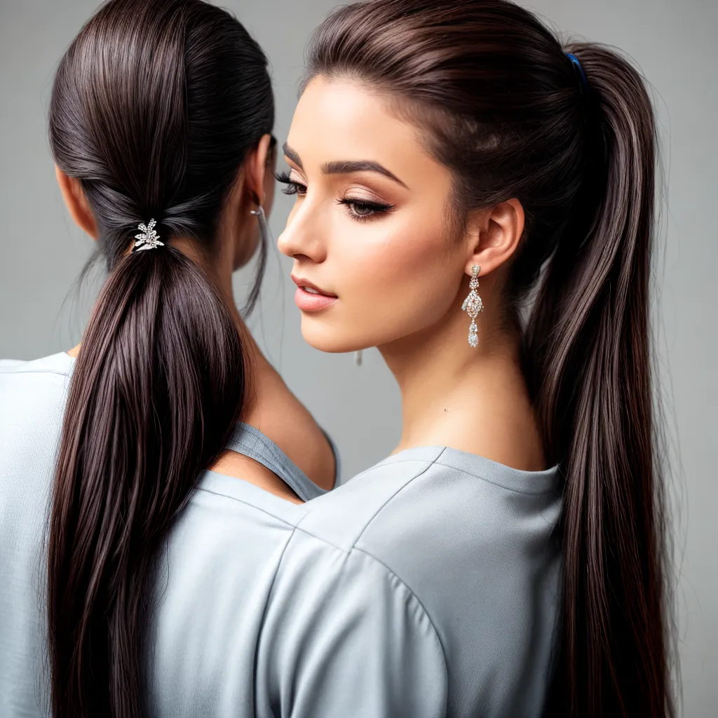 penteado ponytail mulher clips