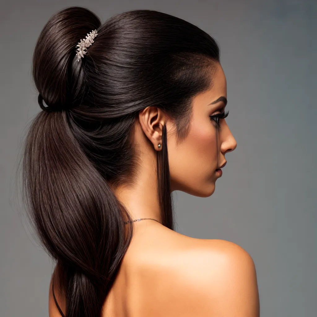 mulher cabelo alto acessorio elegante mulher cabelo alto acessorio elegante