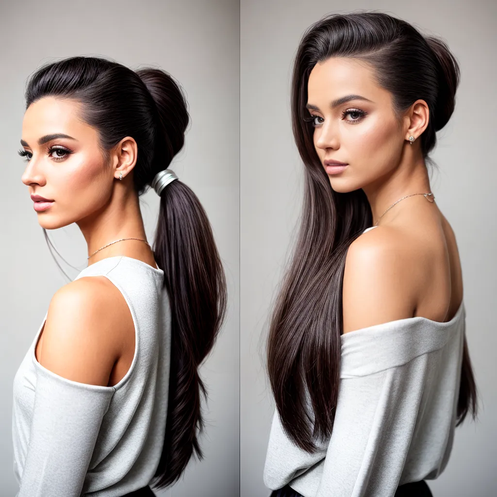 mulher cabelo longo rabo de cavalo elegante 3 mulher cabelo longo rabo de cavalo elegante 3
