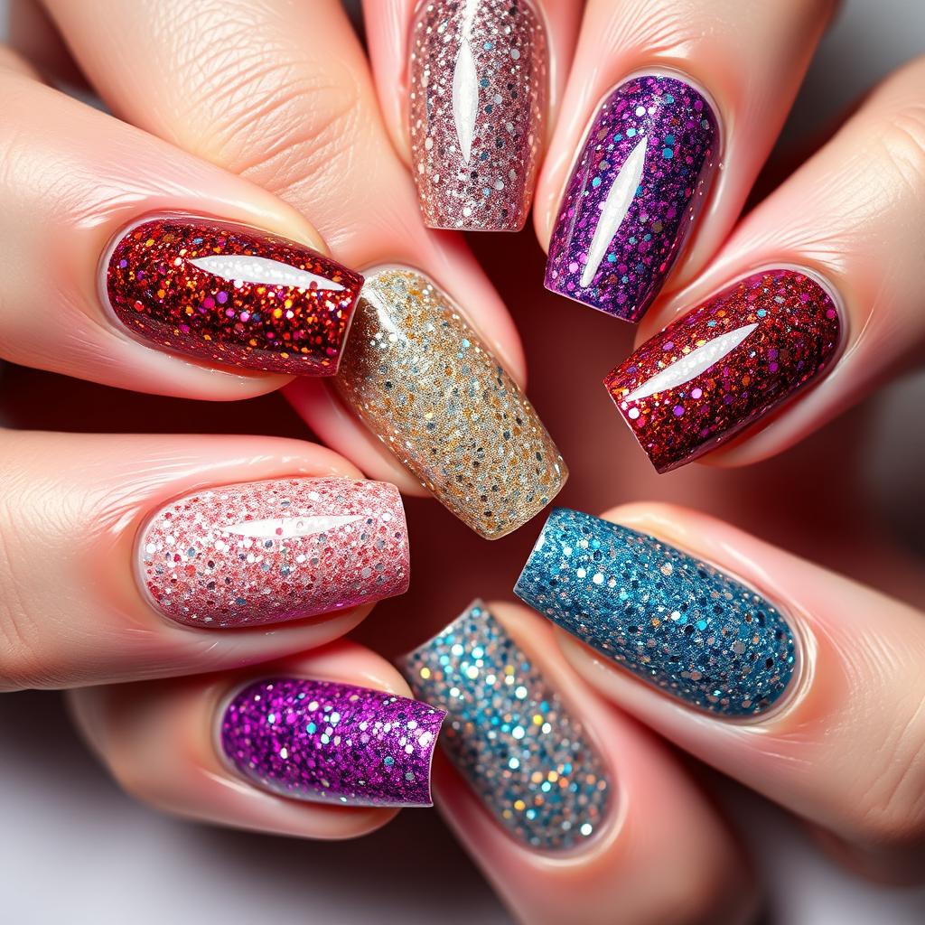 21 incríveis modelos de glitter na unha decorada para você ficar mais bonita